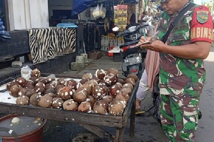 Babinsa Jayapura Turun ke Pasar Pastikan Harga Bahan Pokok Tetap Terkendali