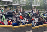Mobil Lawan Arah di Pasar Baru Timur