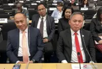 Wakil Menteri HAM Mugiyanto (kanan) mewakili delegasi pemerintah Republik Indonesia dalam Sidang Ke-60 Dewan HAM Perserikatan Bangsa-Bangsa di Jenewa, Swiss, Senin (29/9/2025). (ANTARA/HO-Kementerian HAM)