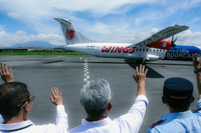 Wing Air terbang perdana dari Bandara Husein Sastranegara Bandung melayani rute Bandung-Yogyakarta.